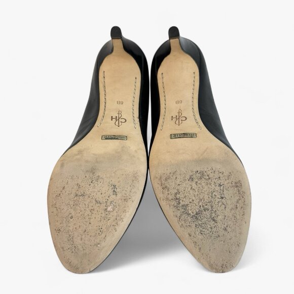 Cole Haan Womens Heels Violet Air Moc Pump 90 Size 8 B Black Leather Gray Wool - Picture 8 of 9